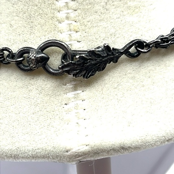 Gorgeous Signed EXTASIA Black Cameo Bead Pearl Necklace Triple Black Chain - Picture 6 of 14
